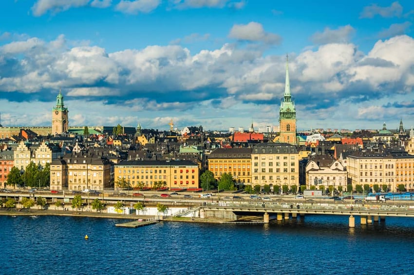 View of Gamla Stan from Monteliusvagen, in Sodermalm, Stockholm, Sweden